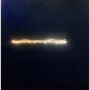 Vintage Gold toned etched rounded ends 2" Collar tie bar